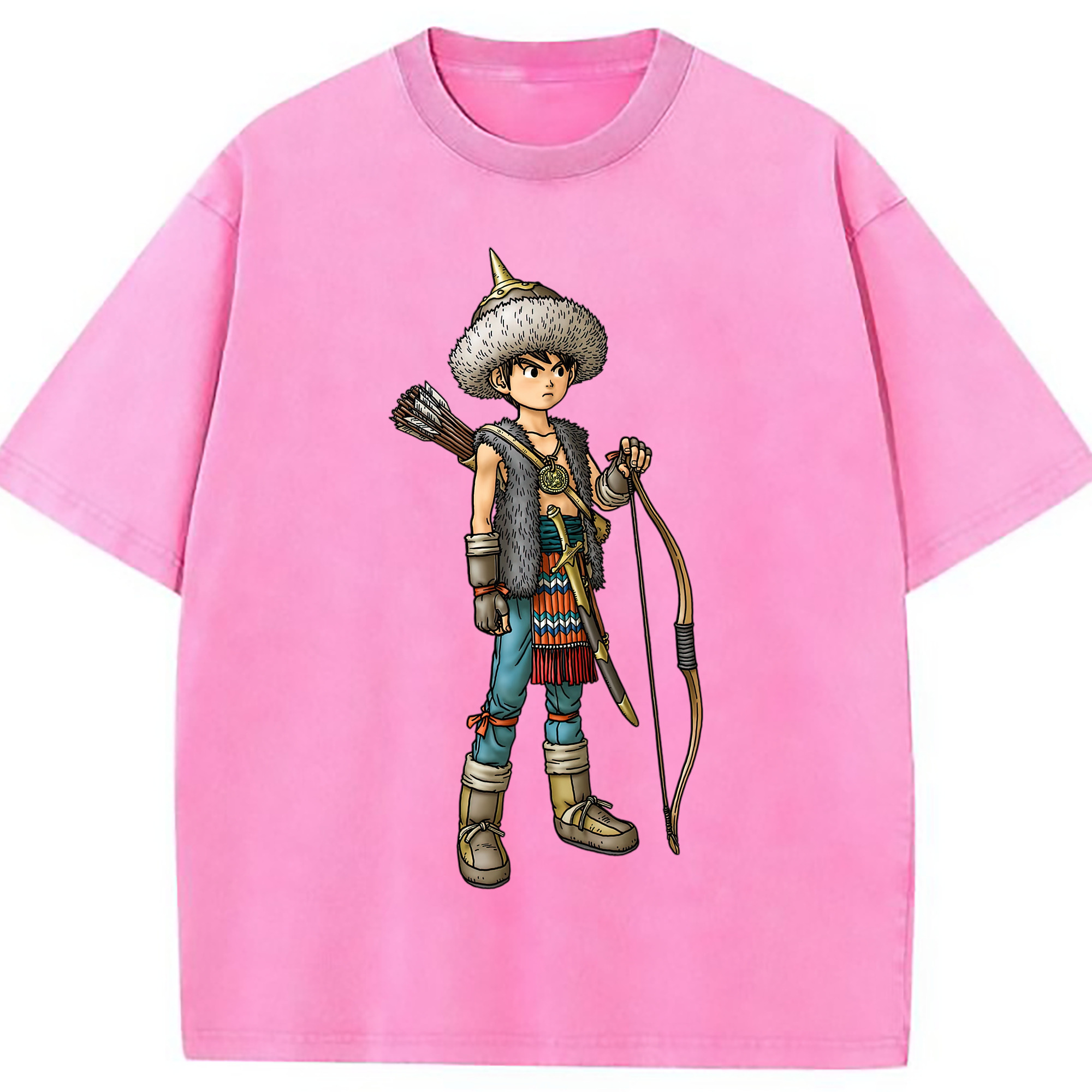 （画像用） ドラゴンクエスト Doragon Kuesuto Dragon Quest 綿100% ヴィンテージ風 半袖Tシャツ（フロントプリント）